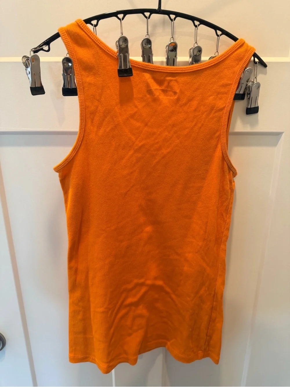 Magellan Outdoors Orange Ribbed Cotton Stretch Tank Top Medium